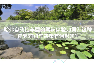 哈弗自动档车型的驾驶体验如何？这种体验对购车决策有何影响？