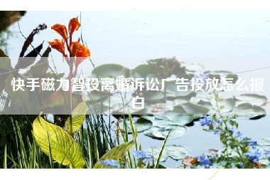 快手磁力智投离婚诉讼广告投放怎么报白
