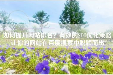 如何提升网站排名？有效的SEO优化策略让你的网站在百度搜索中脱颖而出