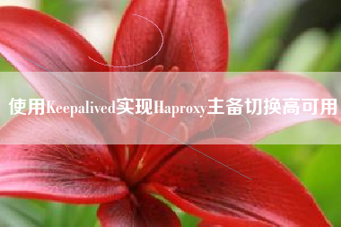 使用Keepalived实现Haproxy主备切换高可用