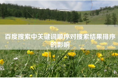 百度搜索中关键词顺序对搜索结果排序的影响