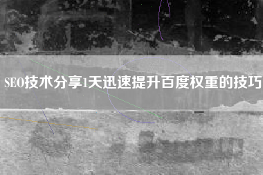 SEO技术分享1天迅速提升百度权重的技巧