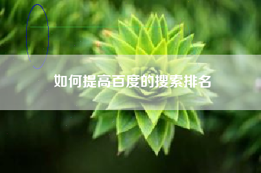 如何提高百度的搜索排名