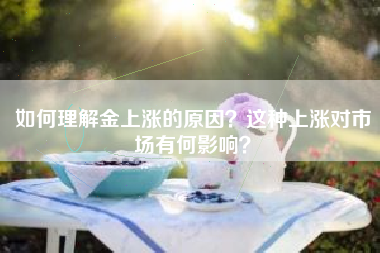 如何理解金上涨的原因？这种上涨对市场有何影响？