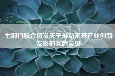 七部门联合印发关于推动未来产业创新发展的实施意见
