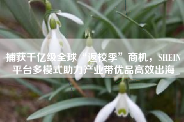 捕获千亿级全球“返校季”商机，SHEIN平台多模式助力产业带优品高效出海