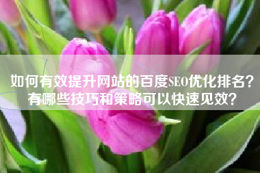 如何有效提升网站的百度SEO优化排名？有哪些技巧和策略可以快速见效？