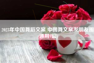 2023年中国舞蹈文案 中国舞文案发朋友圈(通用9篇)