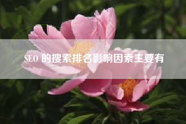 SEO 的搜索排名影响因素主要有