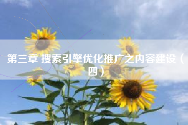 第三章 搜索引擎优化推广之内容建设（四）
