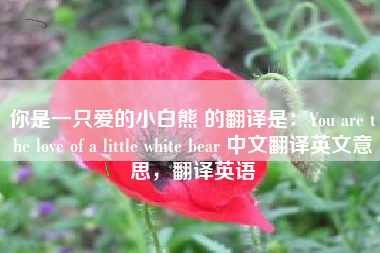 你是一只爱的小白熊 的翻译是:You are the love of a little white bear 中文翻译英文意思,翻译英语 你是一只爱的小白熊 的翻译是:You are the love of a little white bear 中文翻译英文意思,翻译英语