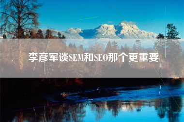 李彦军谈SEM和SEO那个更重要
