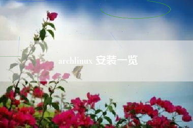 archlinux 安装一览