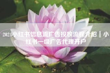 2024小红书信息流广告投放流程介绍｜小红书一级广告代理开户