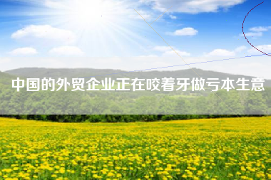 中国的外贸企业正在咬着牙做亏本生意