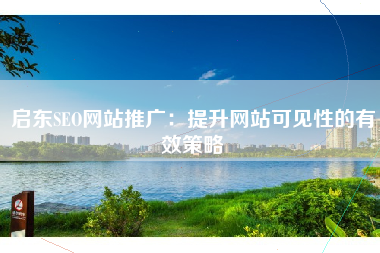 启东SEO网站推广：提升网站可见性的有效策略