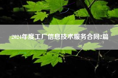 2024年度工厂信息技术服务合同2篇
