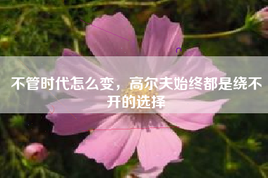 不管时代怎么变，高尔夫始终都是绕不开的选择