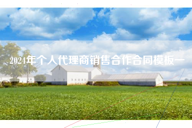 2024年个人代理商销售合作合同模板一