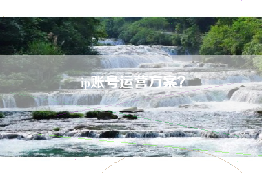 ip账号运营方案？
