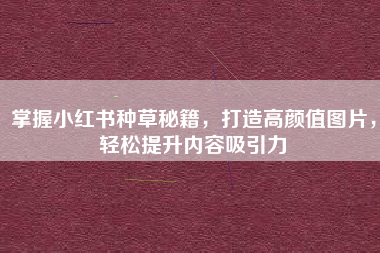 掌握小红书种草秘籍，打造高颜值图片，轻松提升内容吸引力