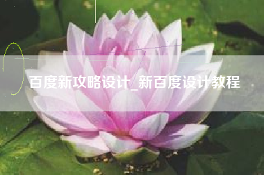 百度新攻略设计_新百度设计教程