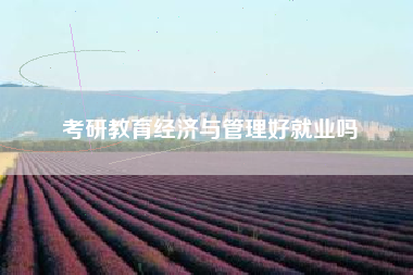 考研教育经济与管理好就业吗