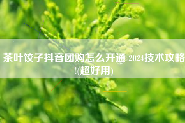 茶叶饺子抖音团购怎么开通 2024技术攻略!(超好用)