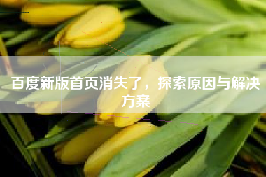 百度新版首页消失了，探索原因与解决方案