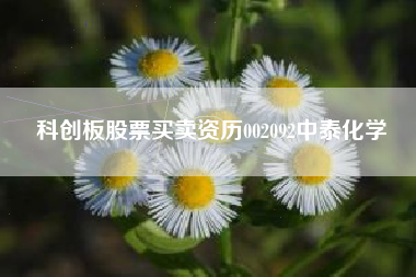 科创板股票买卖资历002092中泰化学