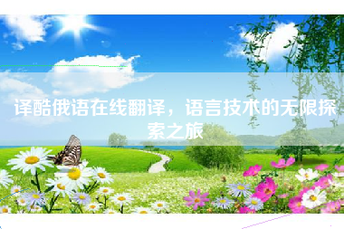 译酷俄语在线翻译，语言技术的无限探索之旅