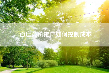 百度竞价推广如何控制成本