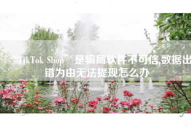 “TikTok Shop”是骗局软件不可信,数据出错为由无法提现怎么办
