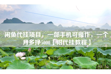 闲鱼代挂项目，一部手机可操作，一个月多挣5000【附代挂教程】