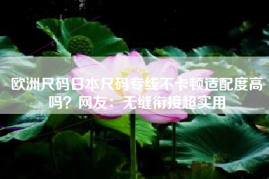 欧洲尺码日本尺码专线不卡顿适配度高吗？网友：无缝衔接超实用
