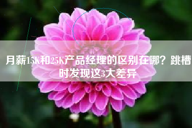 月薪15K和25K产品经理的区别在哪？跳槽时发现这3大差异