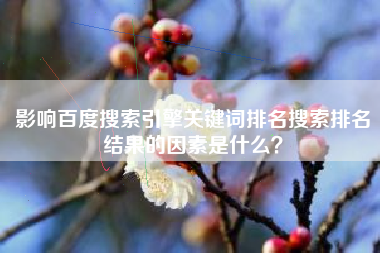 影响百度搜索引擎关键词排名搜索排名结果的因素是什么？