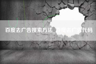 百度去广告搜索方法_百度去广告代码