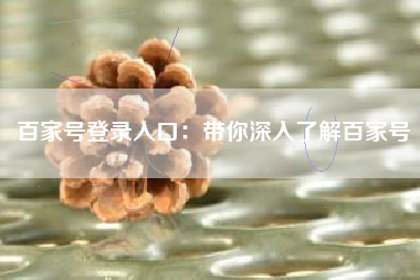 百家号登录入口：带你深入了解百家号