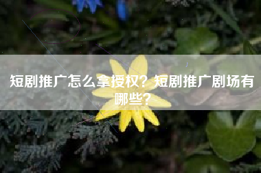 短剧推广怎么拿授权？短剧推广剧场有哪些？