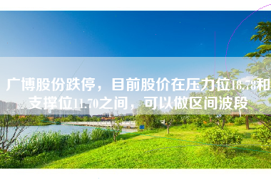 广博股份跌停，目前股价在压力位18.78和支撑位11.70之间，可以做区间波段