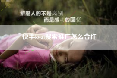 快手kwai搜索推广怎么合作