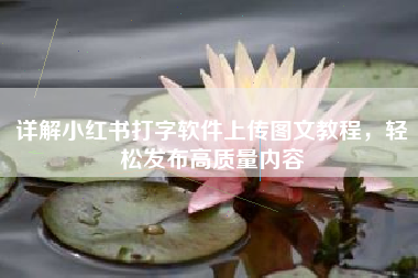 详解小红书打字软件上传图文教程，轻松发布高质量内容