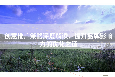 创意推广策略深度解读，提升品牌影响力的优化之道