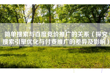 简单搜索与百度竞价推广的关系（探究搜索引擎优化与付费推广的差异及影响）