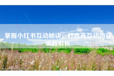 掌握小红书互动秘诀，打造高互动内容攻略解析