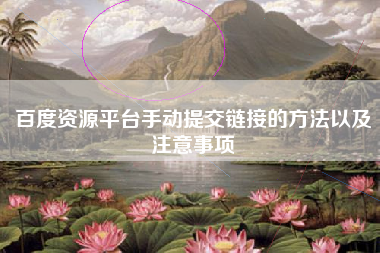 百度资源平台手动提交链接的方法以及注意事项