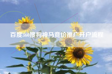 百度360搜狗神马竞价推广开户流程