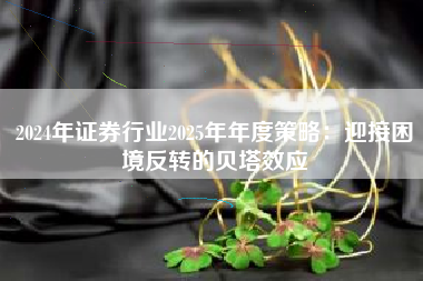 2024年证券行业2025年年度策略：迎接困境反转的贝塔效应
