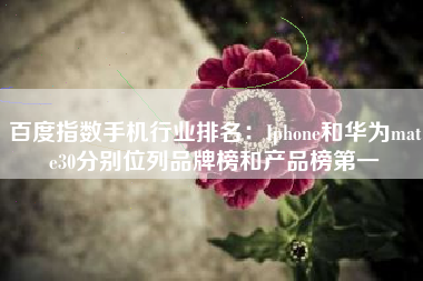 百度指数手机行业排名：Iphone和华为mate30分别位列品牌榜和产品榜第一